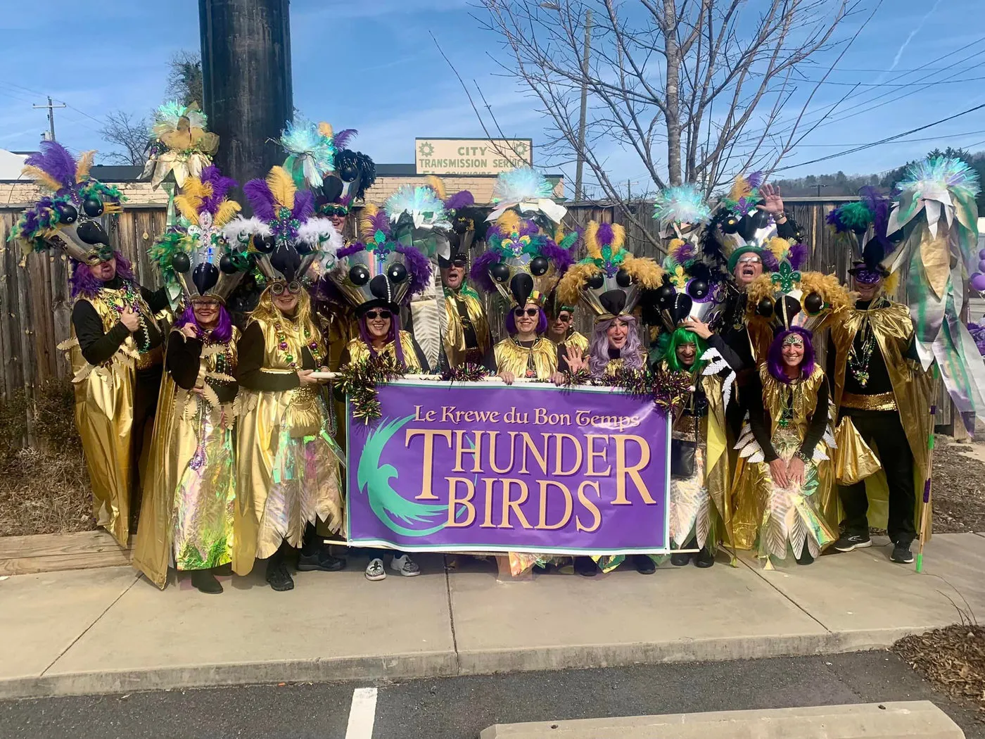 A krewe marching in the parade